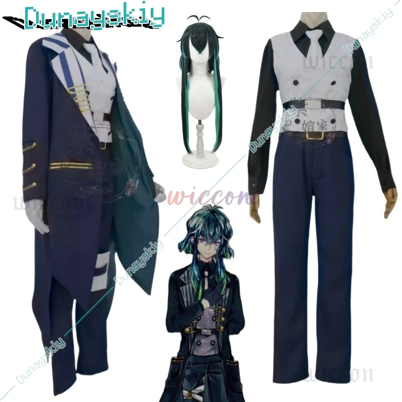 

Game Devil Butler Bastien Kelly Cosplay Costume Bastien Uniform Wig Tuxedo Halloween Carnival Roleplay Clothes For Men Women