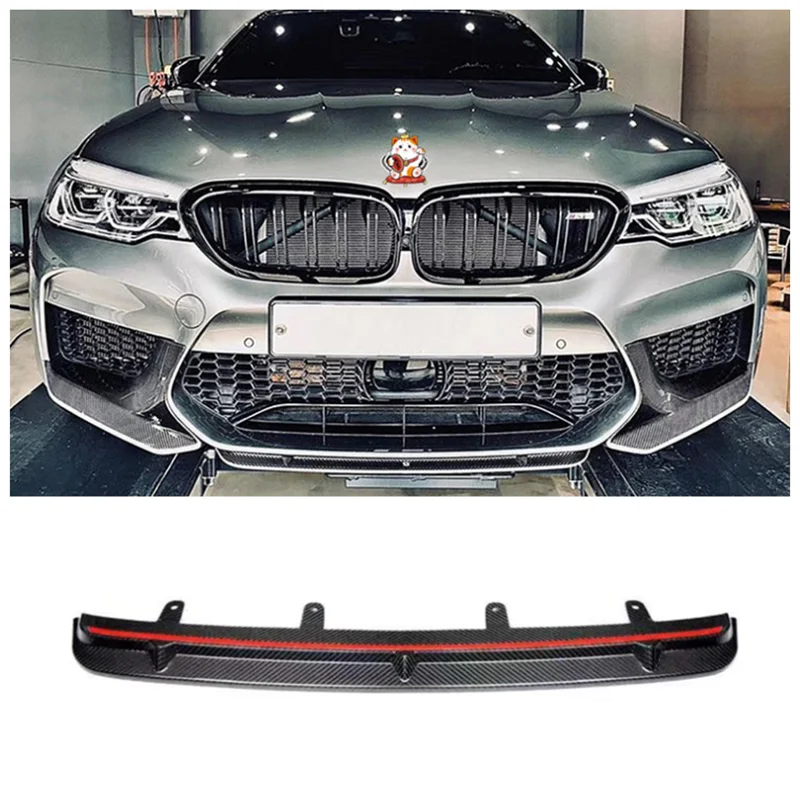

For BMW F90 M5 2018 2019 2020 2021 2022+ Real Dry Carbon Fiber Car Bumper Front Lip Diffuser Spoiler Protective Cover