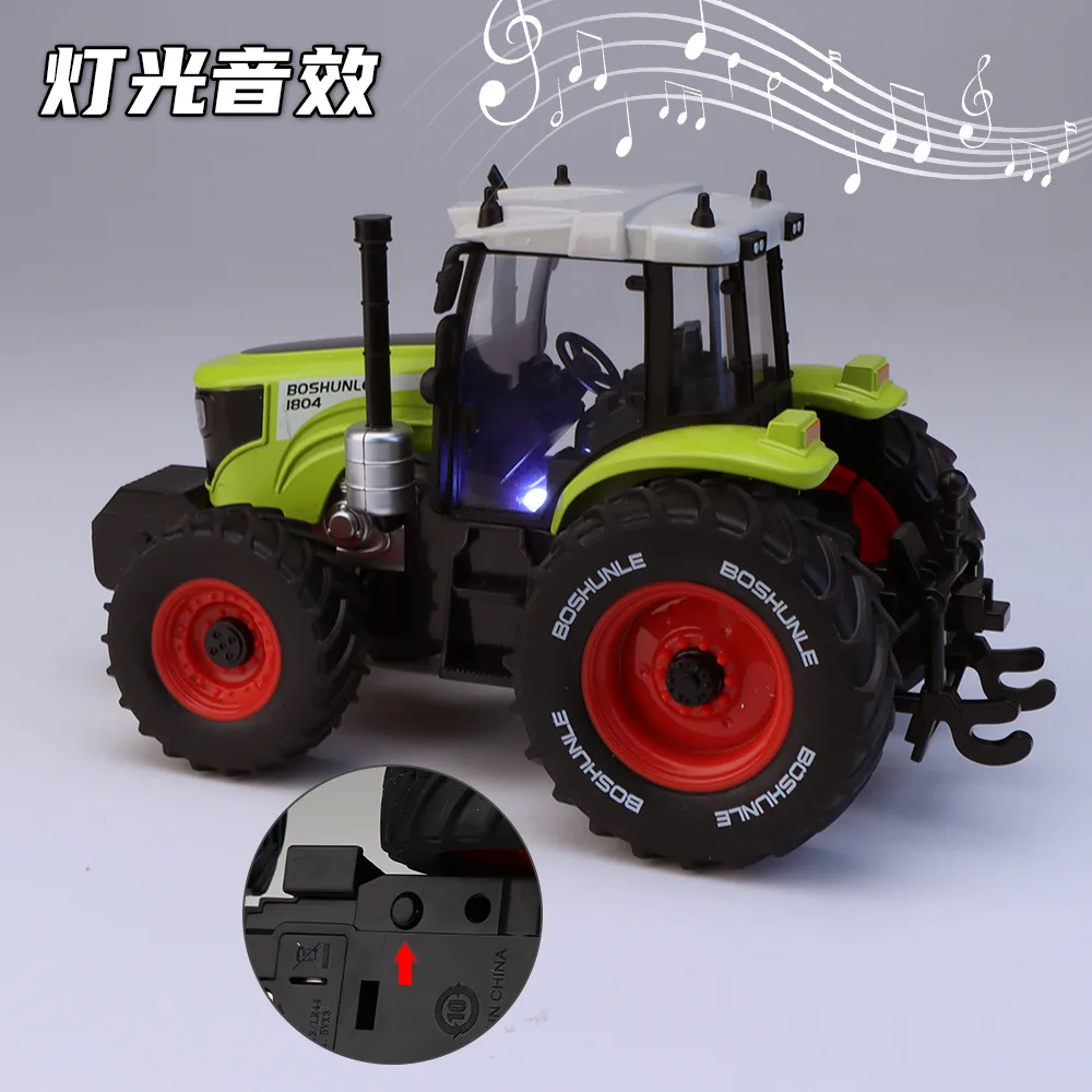 1:32 escavadeira agrícola/bulldozer simulação modelo de veículo de construção som e luz deslizante carro de brinquedo menino presente decoração