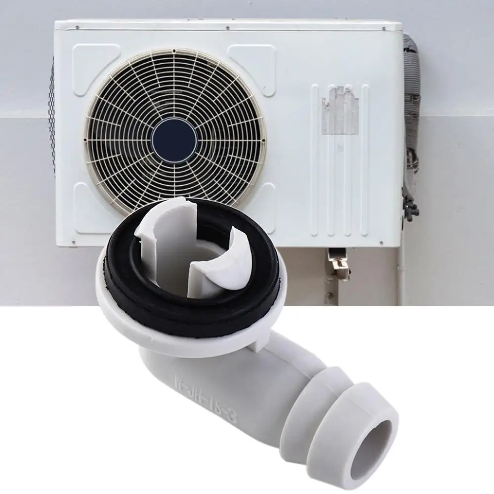 Plastic Air Conditioner Ac External Unit Drain Hose Connector Elbow Fitting With Rubber Ring AC Drain Pipe Connector Air Tool