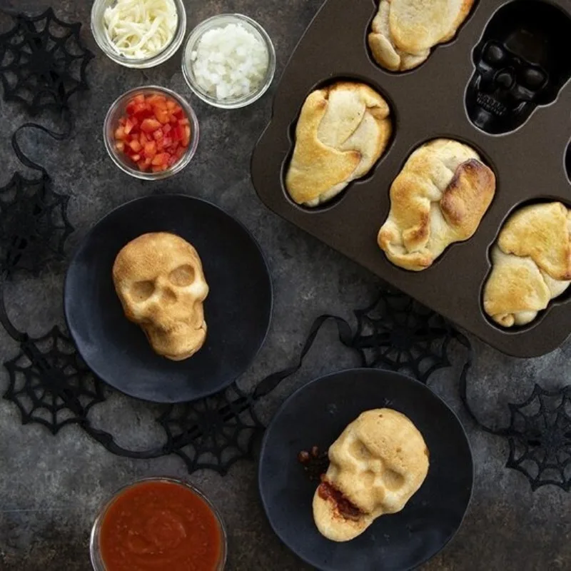 Simple Stainless Steel Skull Shape Baking Mold Creative Gothic Style Cake Bakeware Luxury Multifunctional Art Home Accessories
