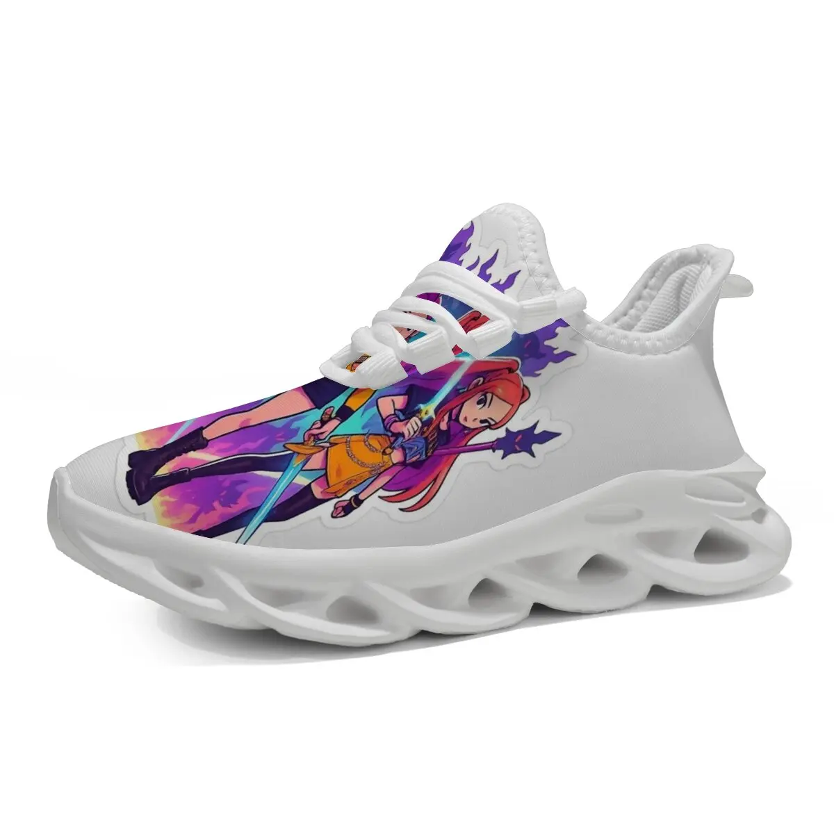 

Family Matching Shoes White Sneakers Featuring Cartoon Magic Girl Design Children's Sports Comfortable Casual Shoes Woman Men