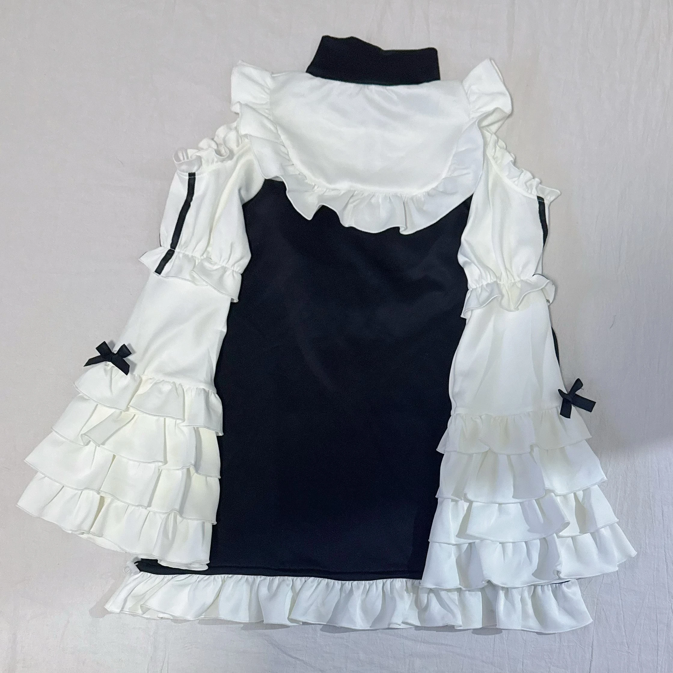 일본 마이닝 시리즈 프릴 오프 숄더 긴 소매 중간 길이 루즈한 스웨트 재킷 2025 봄 신작 루즈 드레스 로리타