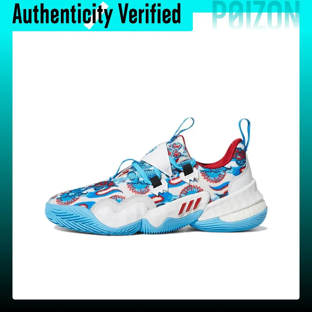 Adidas Trae Young 1.0 Basketball Shoes Unisex Mid-top Blue/Red/White GY0300
