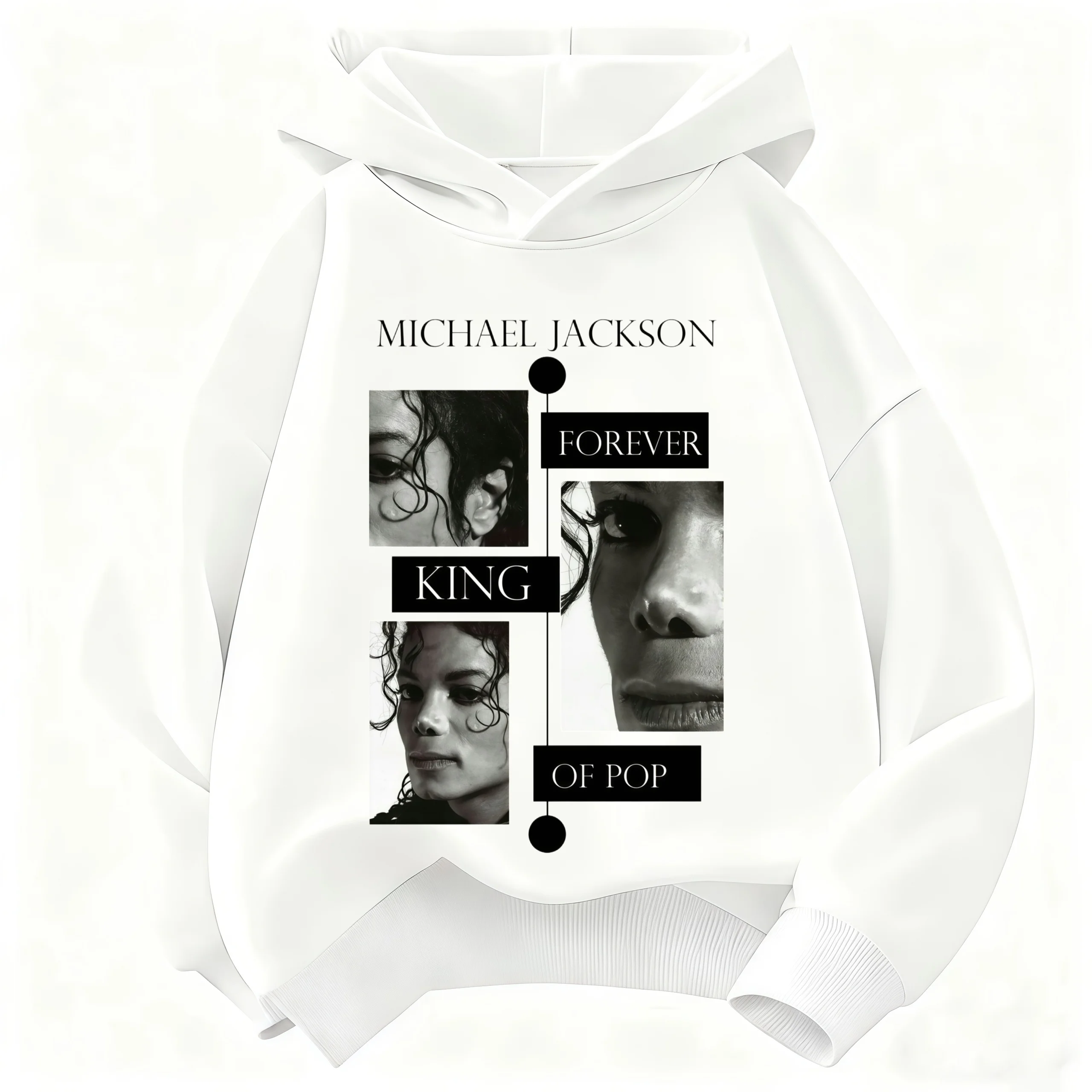 Kinder-Hoodie, Michael Jackson King of Pop Forever Print, Sweatshirt für Jungen und Mädchen, langärmelig, Kapuzenpullover, Pop-Musik-Fan, Streetwear – Detail 2