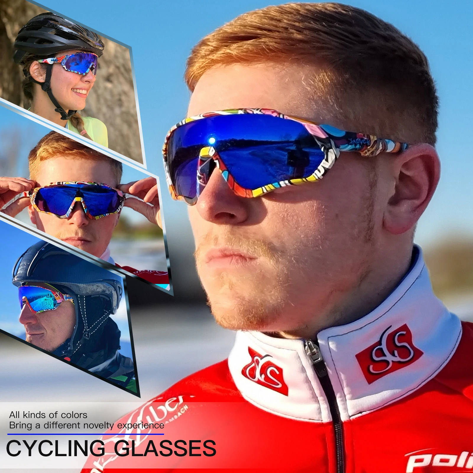 Kapvoe-Gafas de esquí polarizadas para hombre y mujer, lentes de sol deportivas para bicicleta de montaña, UV400, 2024