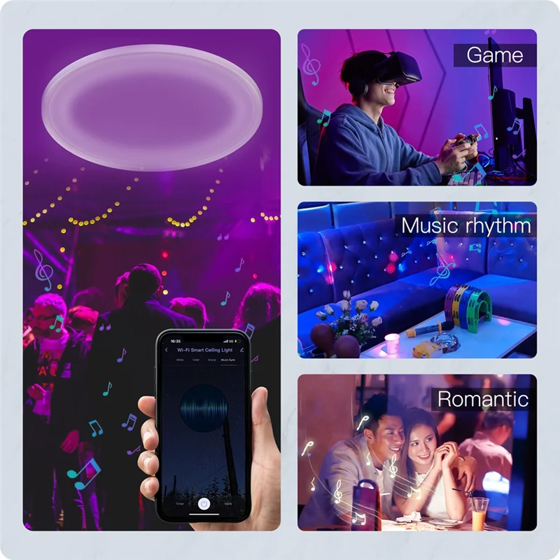 Tuya WIFI Smart Ceiling Lamp 25W RGB LED Lights WIFI APP Voice Control Light for Living Room Decoration Bedroom