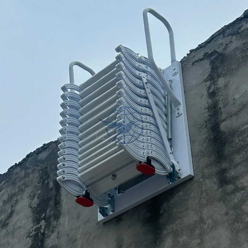 Telescopic stairs, telescopic household titanium magnesium alloy, indoor multi-functional folding, outdoor wall hanging
