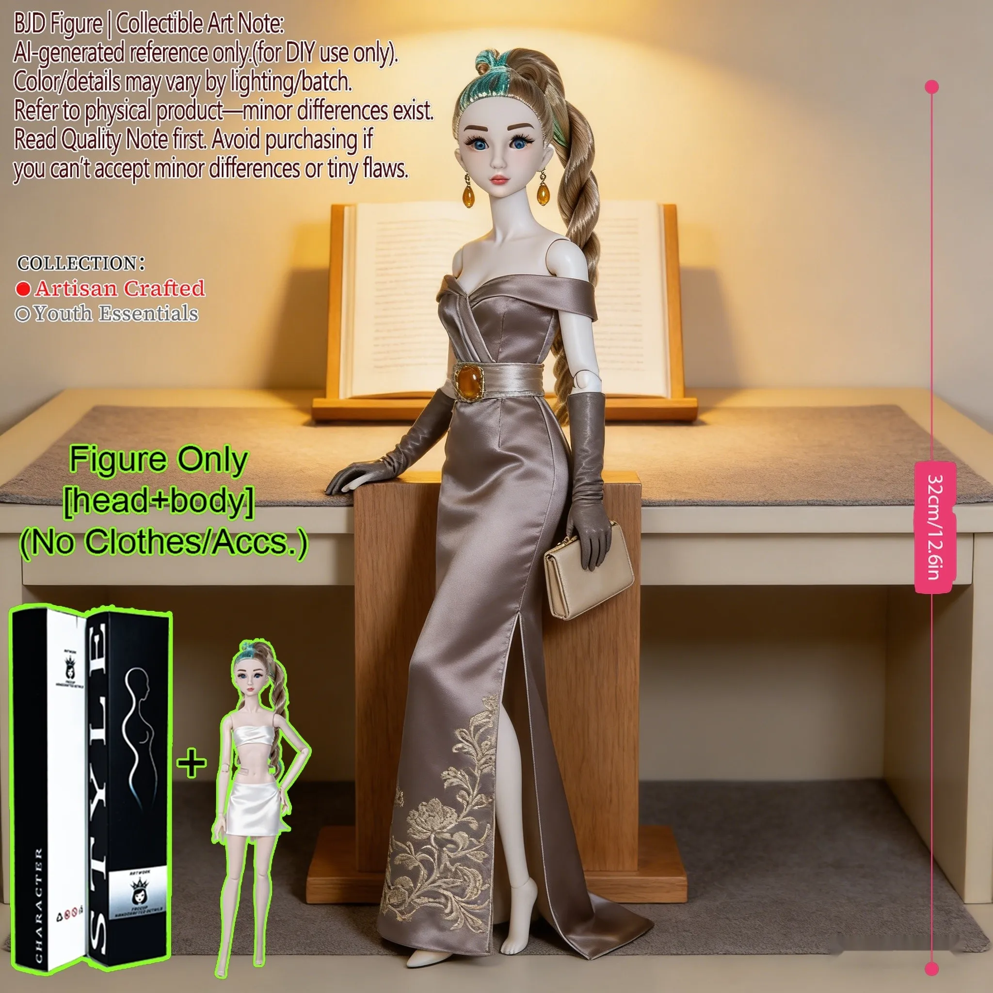 

Кукла BJD 1/6, 12,6 дюйма, 12 суставов, с реалистичной кожей и модифицируемым макияжем, силуэт супермодели, декор для рабочего стола (без одежды)