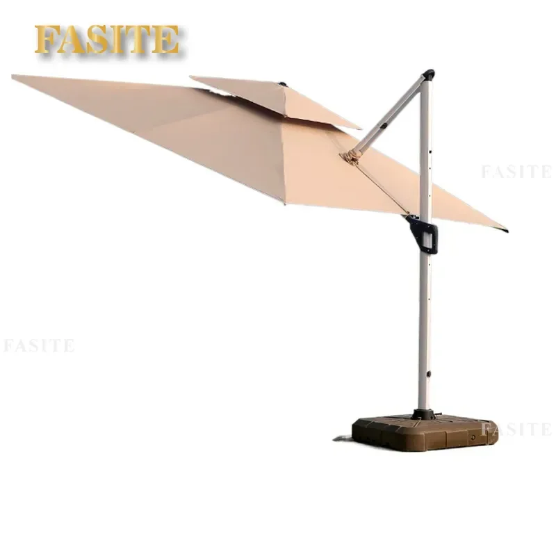 For Commercial Double Tie Rod Wind Resistant Roman Umbrella Outdoor Courtyard Villa Garden Large Sun Shade Terrace Canopy