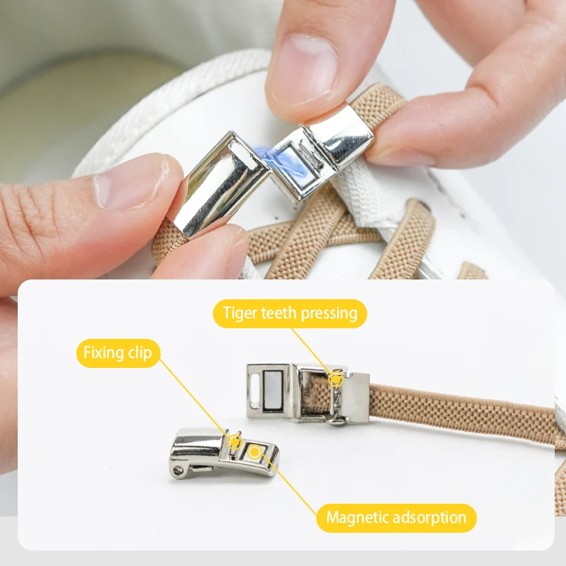 

New Magnetic Locks Shoelaces Elastic No Tie Shoe Laces Rainbow Sneakers Shoelace Kids Adult Flat Laces One Size Fits All Shoes