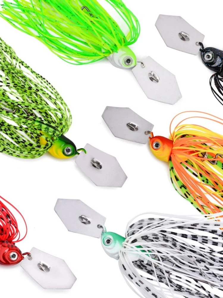 1Pc 7G/10G/14G Chatter appât spinner appât sans mauvaises herbes leurre de pêche Buzzbait wobbler chatterbait pour bar brochet walleye poisson
