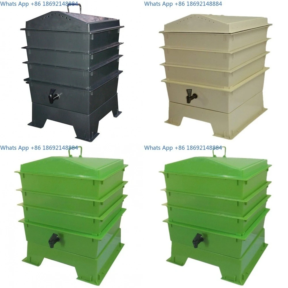

Worm Farming Bin Composting Box with Vermicast Various Colors Available Kitchen Waste Container for Organic Fertilizer