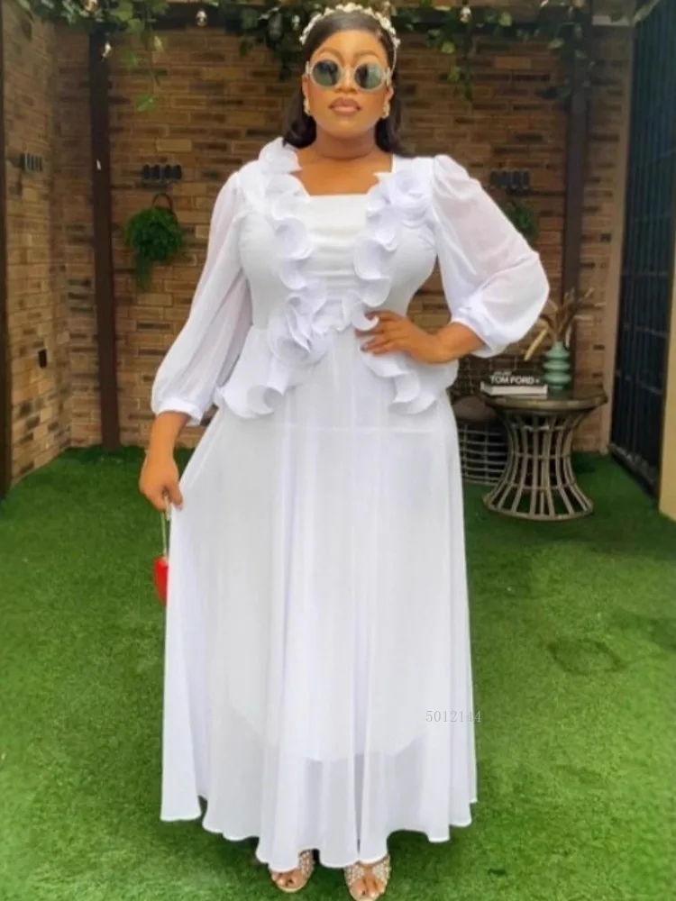 

African Dresses For Women Elegant Spring Autumn Long Sleeve Dashiki Maxi Dress Ladies Traditional African Clothing Fairy Dreaes