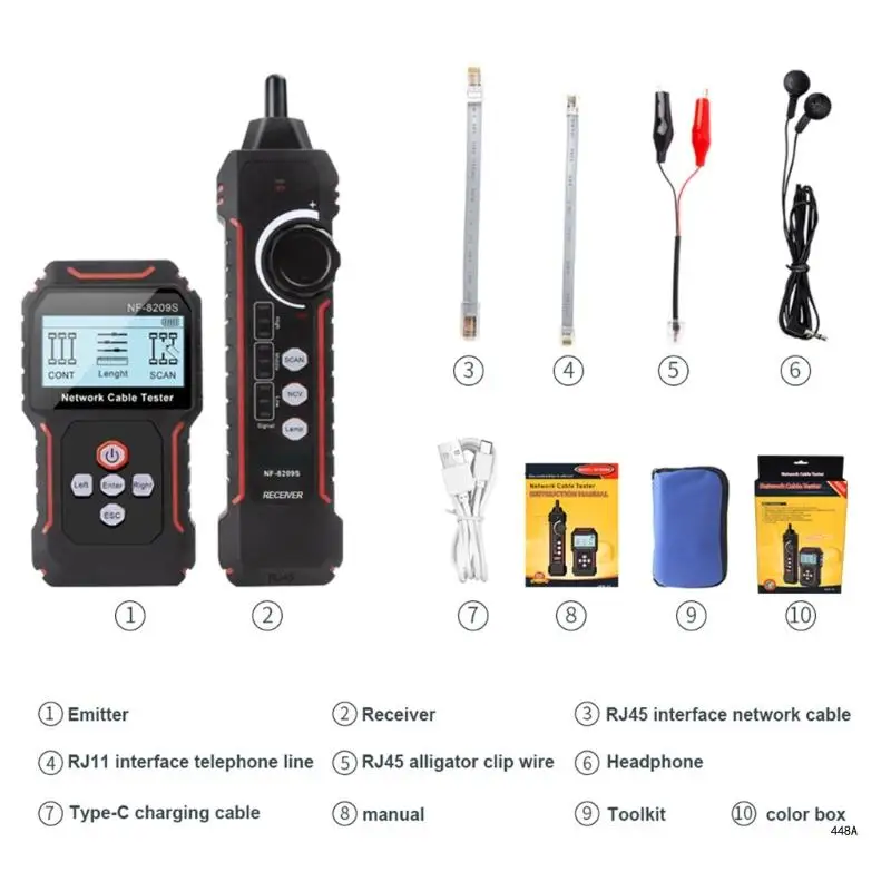 High Precisions LAN Cable Length Tester with Internet  Port Locators & PoE Voltages Detection Comprehensive LAN Cable Test