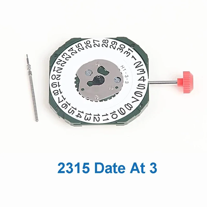 حركة ميوتا 2315 القياسية مع عرض التاريخ اليابان ثلاثة أيدي التقويم تاريخ حركة الكوارتز المعدنية
