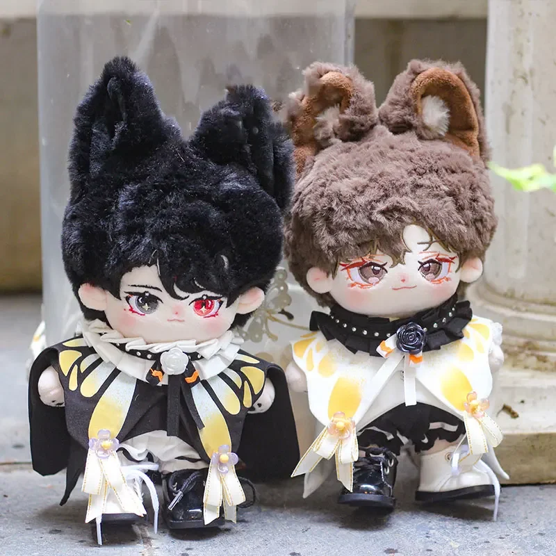 

20cm Plush Toy Doll Clothes Cool Trendy Butterfly Fly Collar Jazz Pumpkin Pants Set Back School Season Baby Boy Birthday Gift