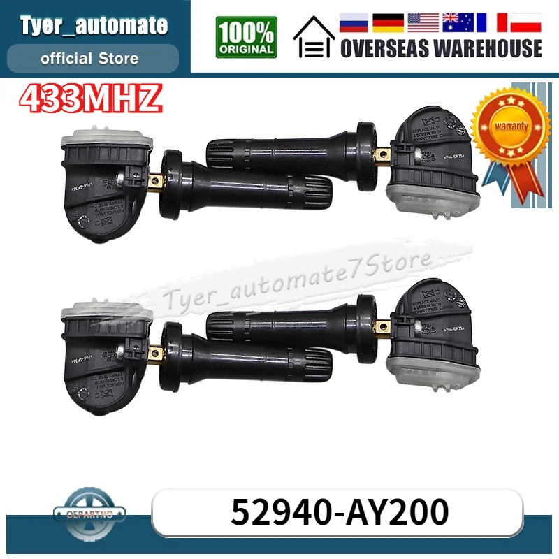 

Tire Pressure Monitor Systems 52940-AY200 433MHz For Hyundai Creta [SU2] Staria [US4] Tucson [NX4] Kia EV6 [CV1] Sportage [NQ5]