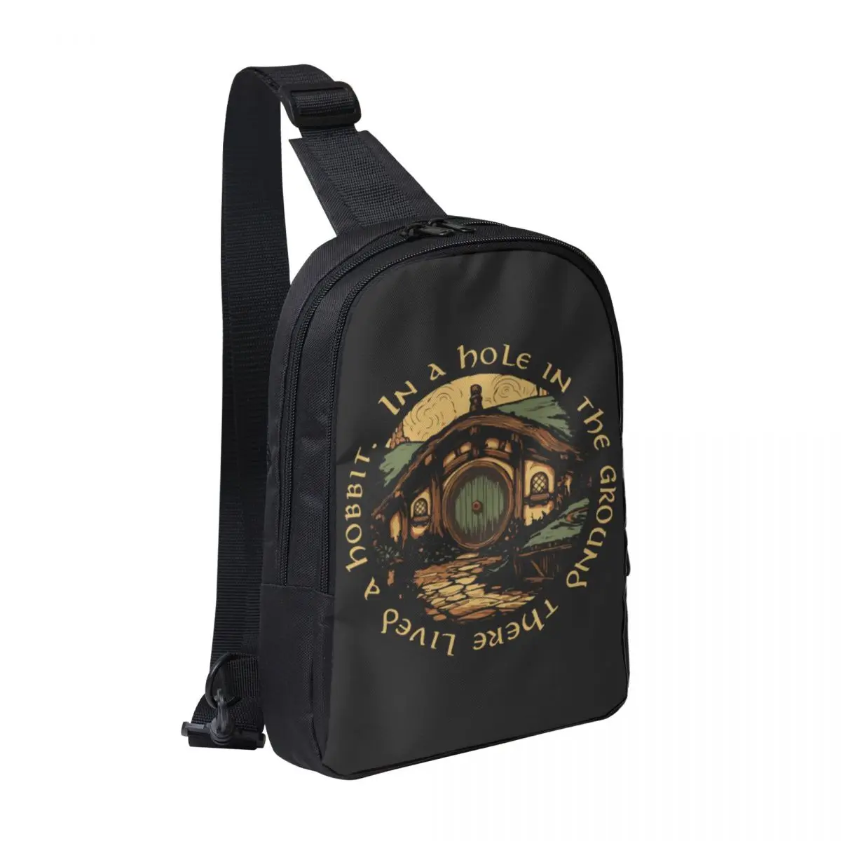 

In A Hole In The Ground There Lived A Hobbit Chest Bag Men Sling Crossbody Backpack Chest Bag Travel Hiking Daypack Shoulder Bag