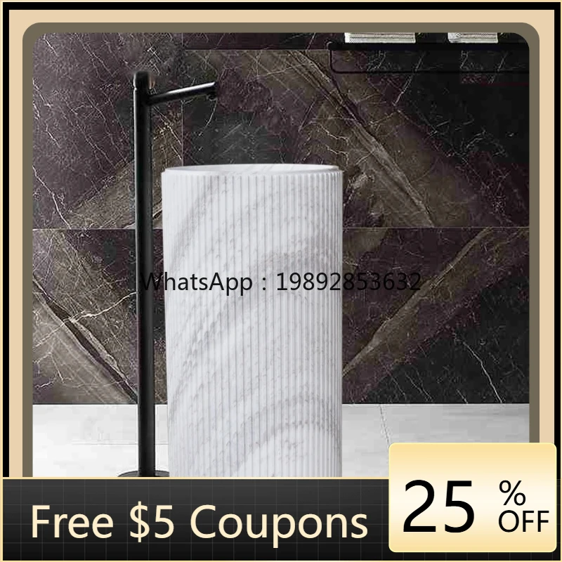 

AB natural marble integrated column basin floor-to-ceiling washbasin hotel clubhouse hand washbasin