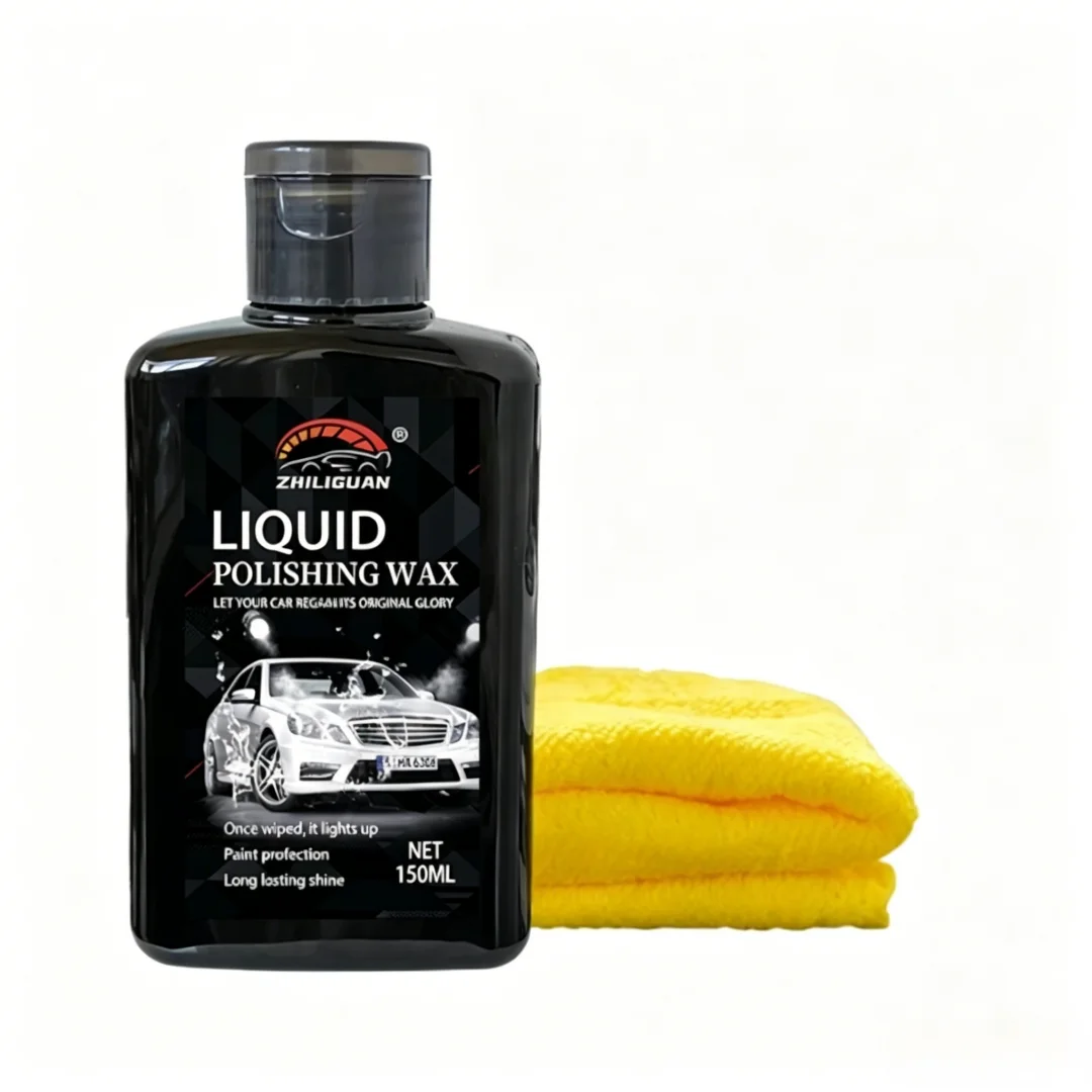 150ml Liquid Polishing Wax with Microfiber Towel, Car Paint Polishing Coating, Long Lasting Shine Paint Protection, Restores Car