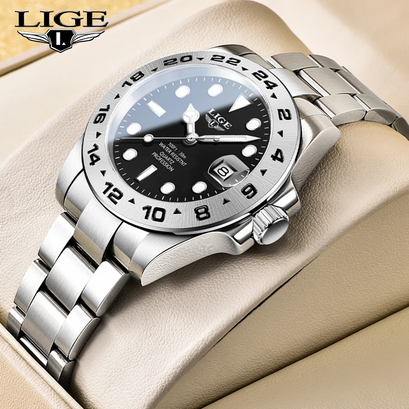 2023 New LIGE Design Top Brand orologi al quarzo sportivi da uomo in acciaio inossidabile da polso 30M cronografo impermeabile Luxury Reloj Hombre