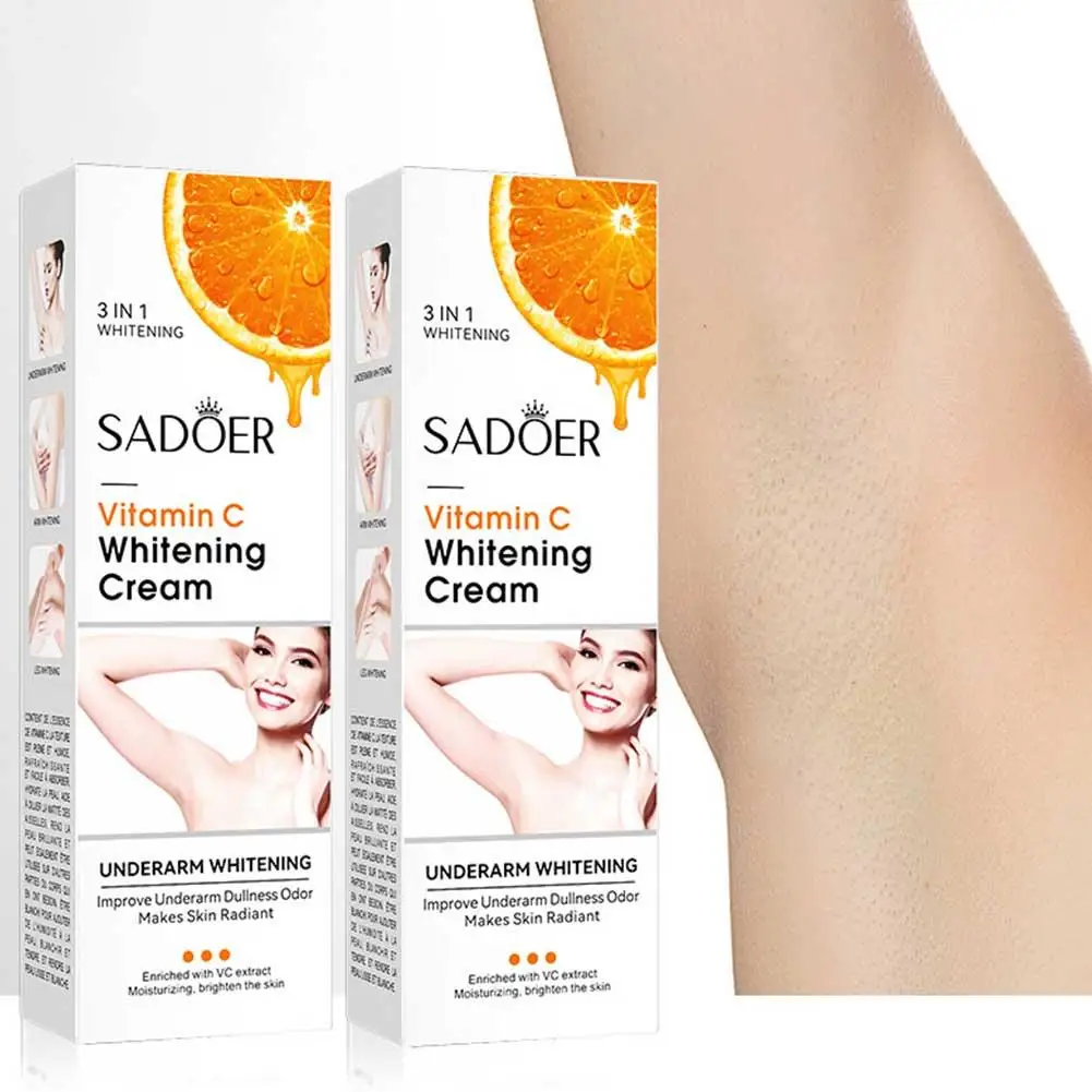 Vrouwen Oksel Whitening Crème Onderarm Whitening Cream Witte Prive Verhelderende Lichaam Knieën Verzorging Huiddelen Benen Voedende E3w0