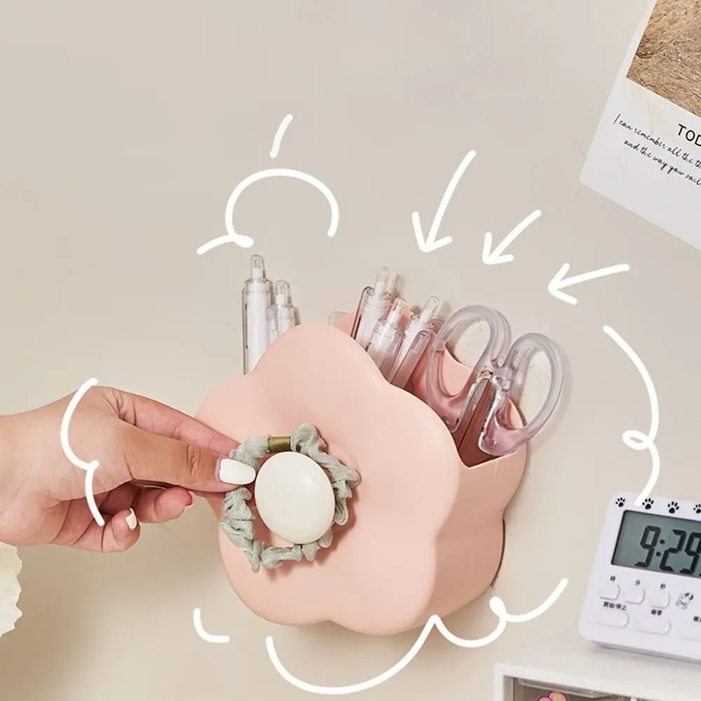 Flower-shaped Makeup Brush Case Vibrant Color Large Capacity Pen Holder Multi-functional Creative Pencil Case Desktop