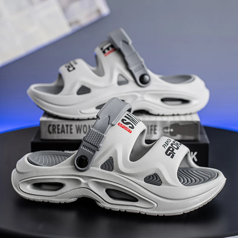 

Men's casual slippers Summer soft-sole non-slip beach shoes outdoor garden shoes youth dual-use sandals Couple Home Slippers