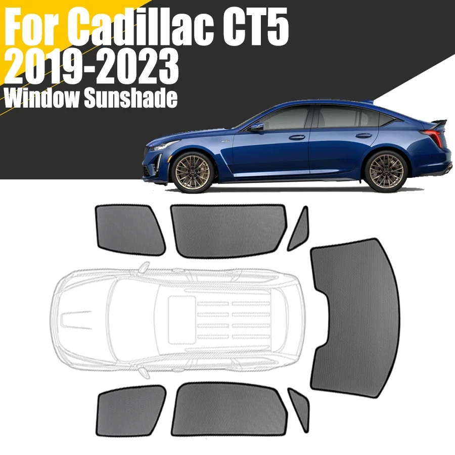 

Custom Magnetic Car Window Sunshade For Cadillac CT5 2019 - 2023 1st Gen Curtain Mesh Front Windshield