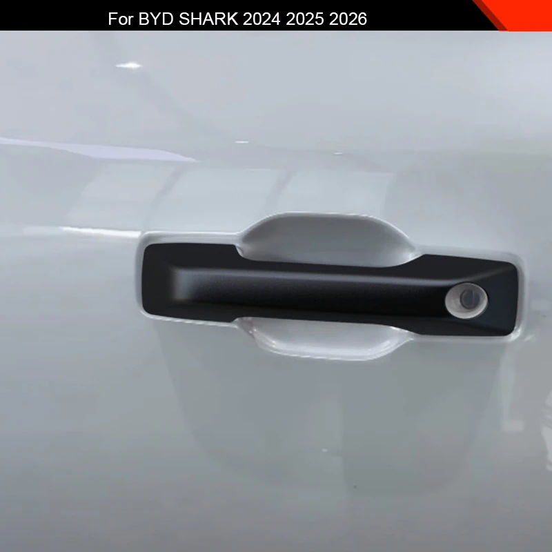 4PCS/Lot Car ABS Door Handle Decoration Sequin Door Bowl Cover For BYD SHARK 6 2024 2025 2026 LHD&RHD Exterior Auto Accessories
