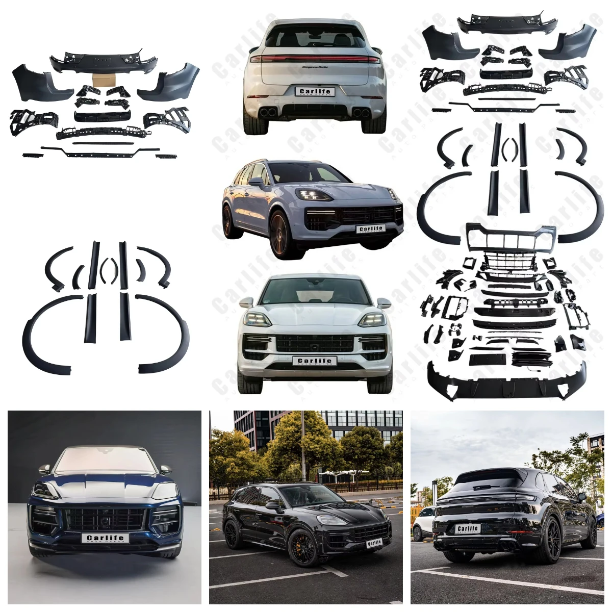 TurboS Look Like Wholesale Facelift Bumpers Body Kit with Tip Exhaust for  Cayenne 9Y0.2 2024-.