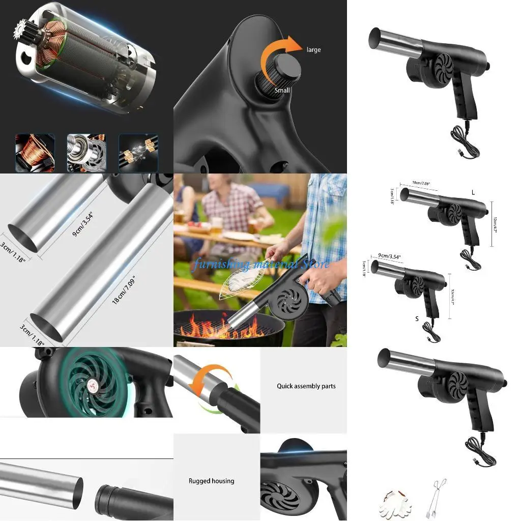 

Y5GD 5V USB Plug Blower Grill BBQ Fan Portable Barbeque Air Blower for Outdoor Barbecue Bellow Camping Hiking