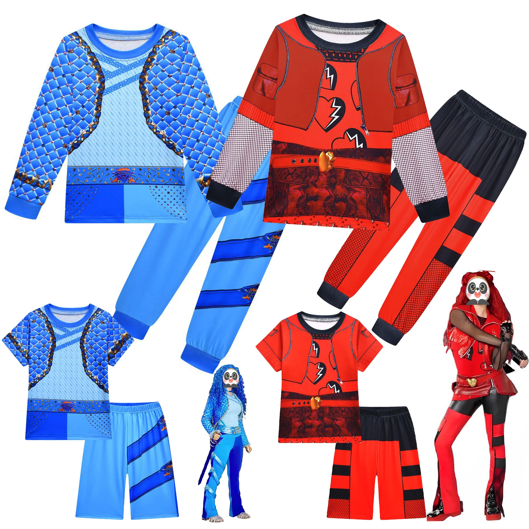 Kids Pajama Sets Halloween D-Descendants Rise of Red Cosplay Costume Red Chloe Anime Model Cos Clothes Sweatshirt Carnival Gift