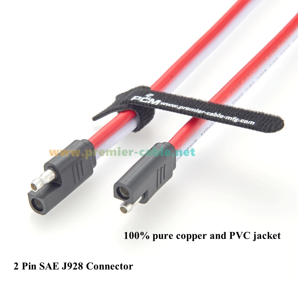 10AWG SAE Power Automotive Extension Cable 2 Pin SAE J928 Connector Cable SAE to SAE Cable SAE Quick Connector Disconnect Plug