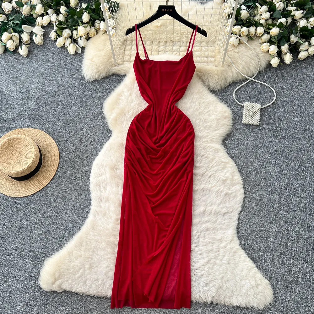 

Long Dress Women Sling Dresses Vestidos Y2k Streetwear Sexy V Neck Sleeveless Hip Wrap Elegant Party Night Work Summer 2026