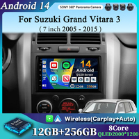 7 inch For Suzuki Grand Vitara 3 2005 - 2015 2K 12+256 QLED Android 14 CarPlay Car Radio Multimedia Video Player GPS stereo Head