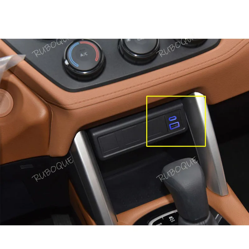 12V Car Dual USB C QC3.0 Cigarette Lighter Socket Quick Charger Adapter For Toyota RAV4 Corolla Prado Wildlander 18-22
