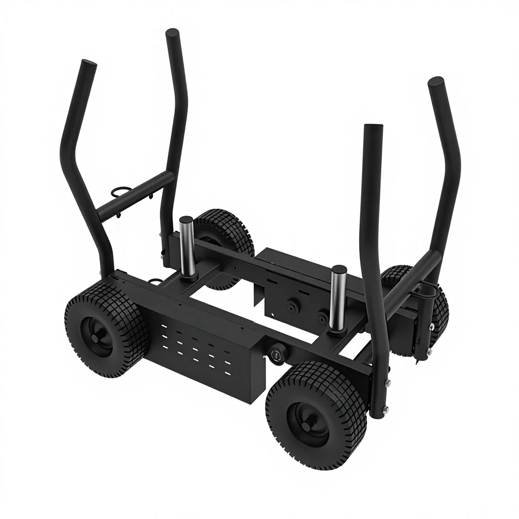Gym Weight-Bearing Tank Wheeled Sled Sports Training Adjustable 8 Resistance Pull Push Safety Home Stainless