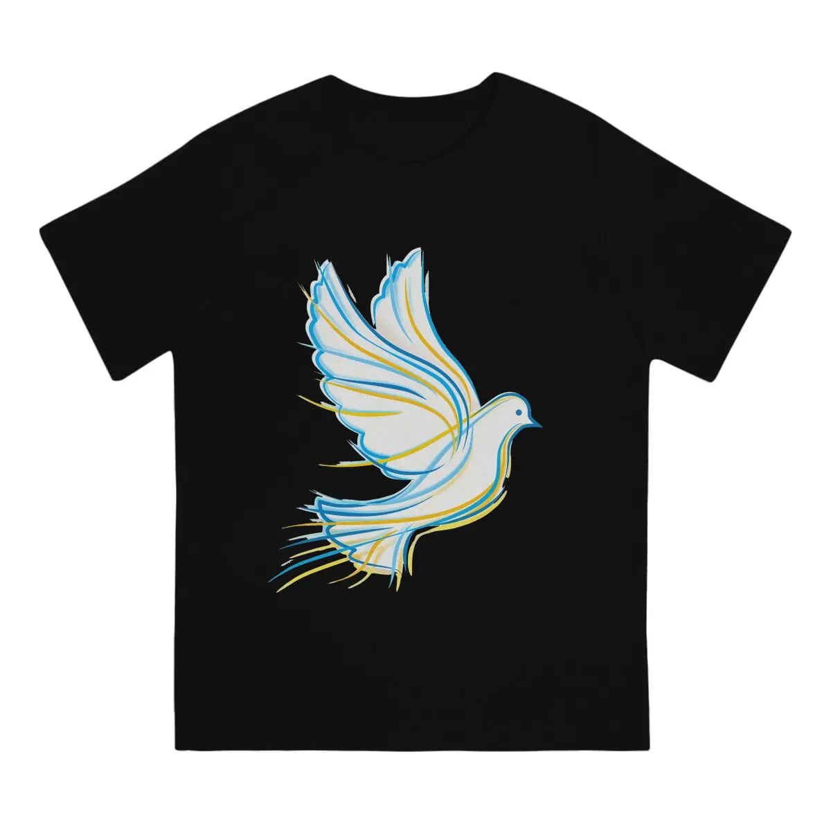 Peace Dove Crewneck TShirts Ukrainian Distinctive Men's T Shirt Hipster Clothing 6XL