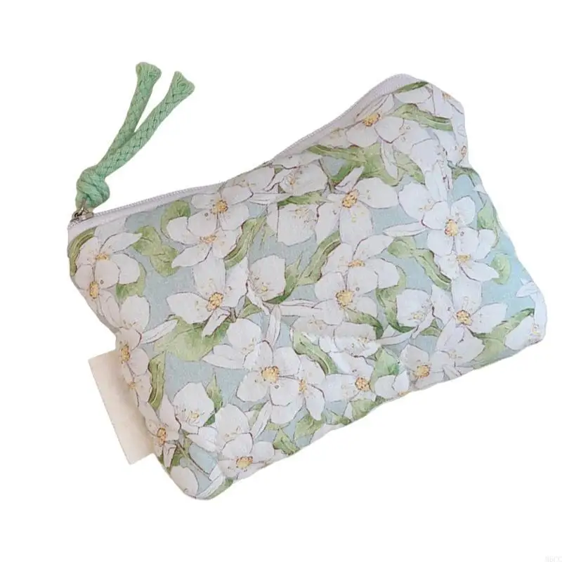

M6CC Floral Patterned Cotton Cosmetic Bag For Toiletries And Lipstick Storage