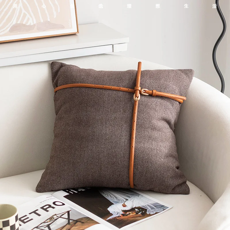 Horse 18x18 Inches Throw Croker Pillow Cover - Simple Modern Style Leather Decoration Couch Cushion Pillow Cover Withour Core