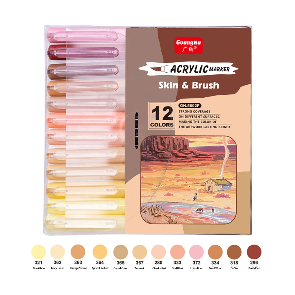 Imagem -02 - Canetas Marcadoras de Tinta Acrílica Nib Escova Suave Tones Art Markers For Rocks Azulejo Vidro Cerâmica Pintura em Madeira Art Supplies 12