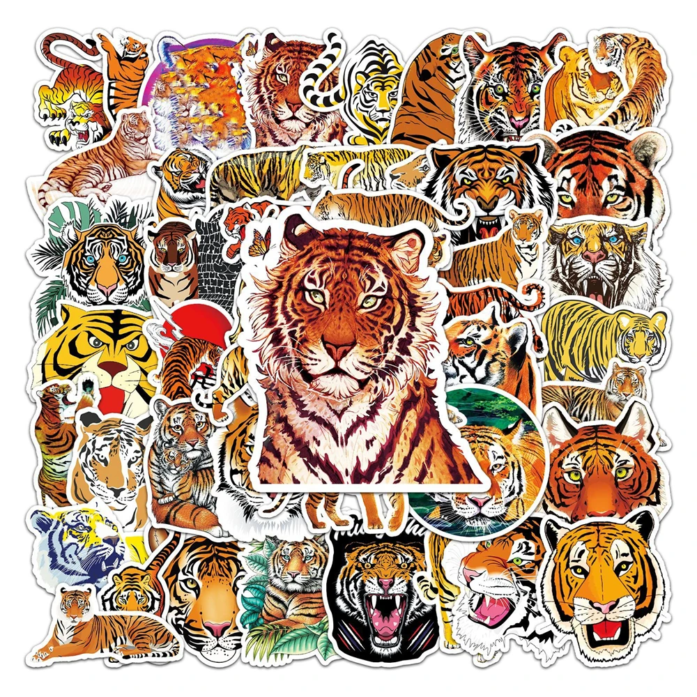 10/30/50 Pcs Tiger Creative Fashion DIY Stickers Kid Graffiti Suitcase Phone Luggage Car Laptop Guitar Toys Waterproof Stickers