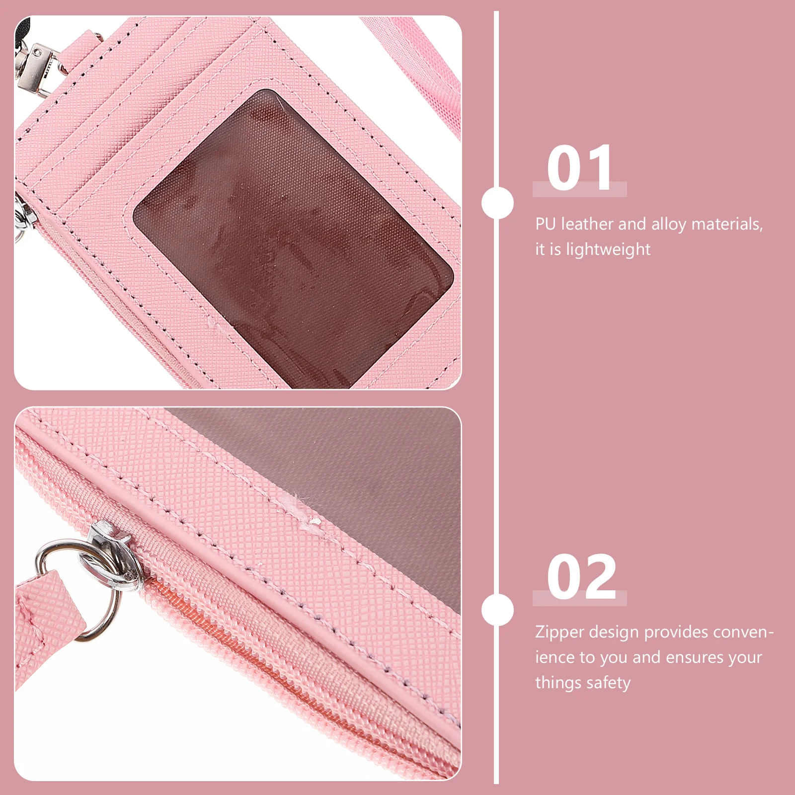 

Heart Pattern Portable Glitter Multiple Id Slot Coin Wallet Pink Zipper Organizer for Cards Cash Credit Small Items