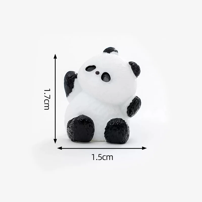 10pcs Mini Panda Figurines Fairy Garden Accessories Cute Resin Miniature Animals Statues for DIY Craft, Home Potted Plant Decor
