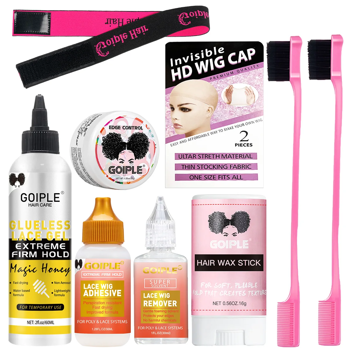 

Воск-стик GOIPLE Slick Wax, гель для фиксации волос с сильной фиксацией, не содержащий клея, для накладных прядей, быстросохнущий невидимый клей для париков и жидкое средство для удаления.