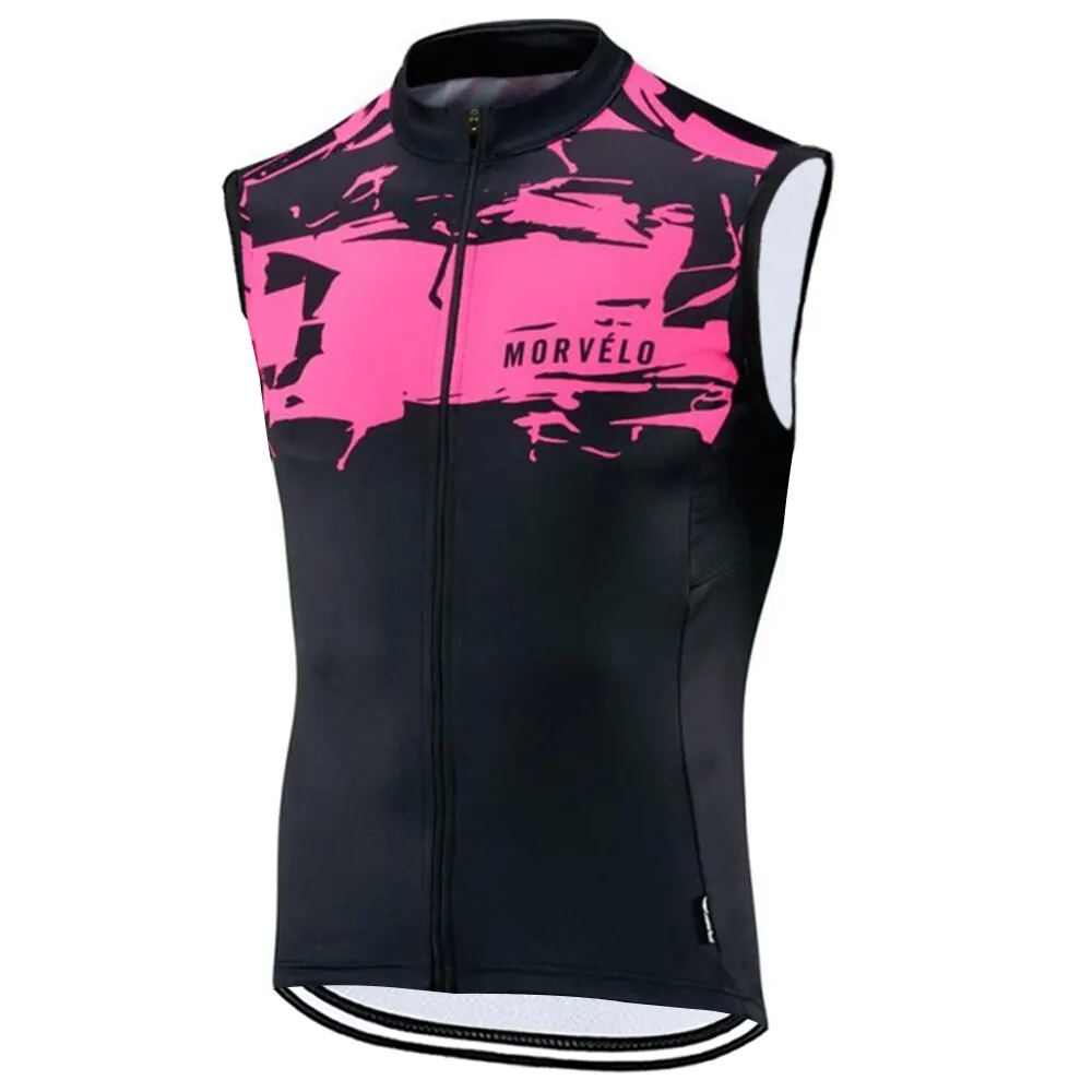 Morvelo Men Pro Team Cycling Jersey Summer senza maniche Cycle Vest traspirante MTB Bike Bicycle Jersey Maillot Sport Gilet Ciclismo