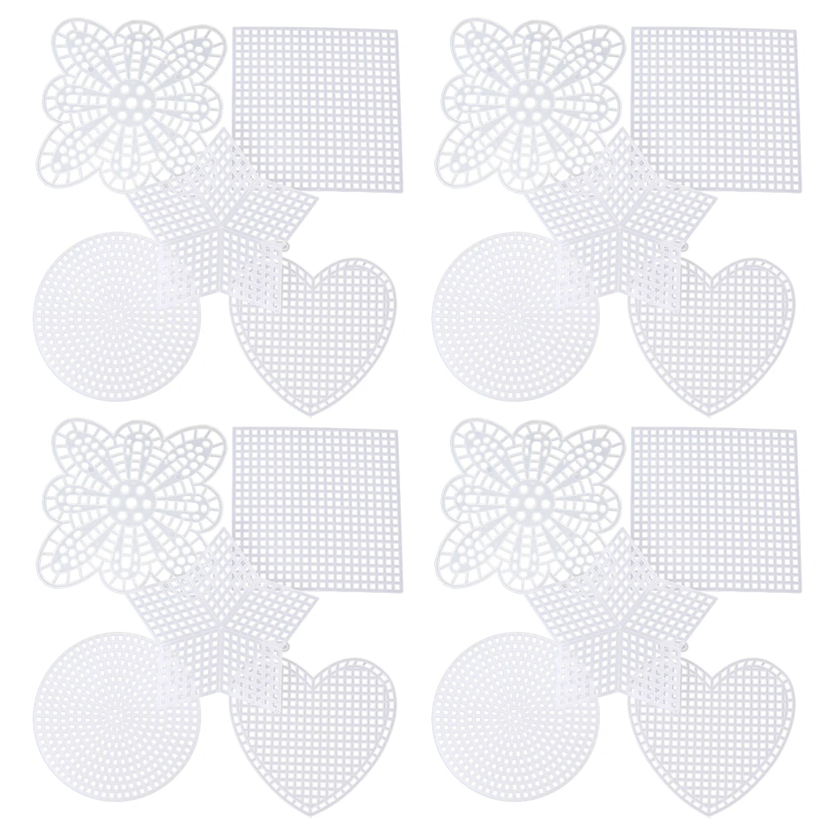

50 Pcs Cross Stitch Mesh Set Needlework Plastic Canvas Butterfly Shapes Clear Stitching Crosses Bulk Precut Rectangle