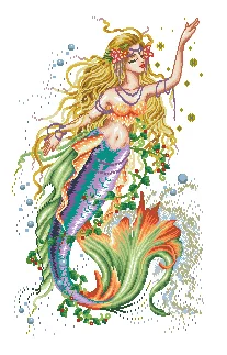 DIY Embroidery Set, Cross Stitch Kit, Canvas, DMC Threads, Lining and Blackberry, 25-DOME 60101 Glorious Mermaid 42-63